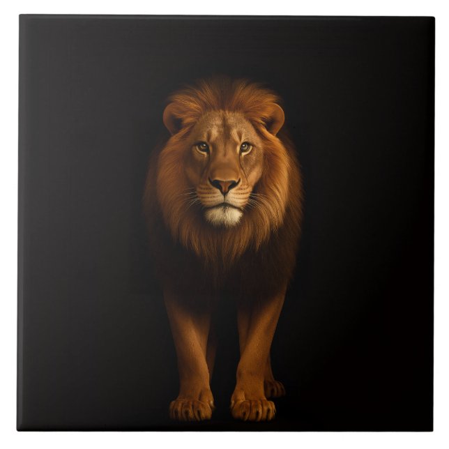 Black 4 Luxe Tile with Majestic Lion (Frente)