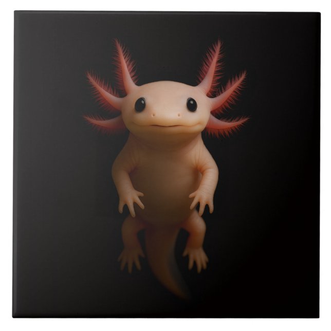 Black 4 Luxe Tile with Mexican Axolotl (Frente)