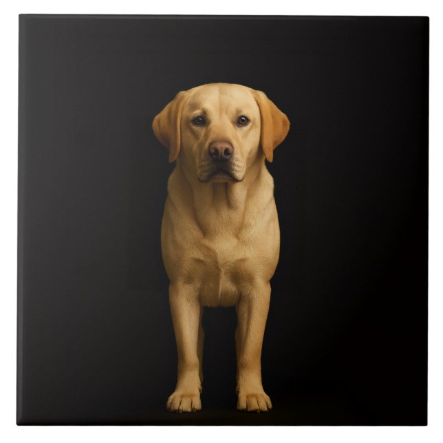 Black 4 Luxe Tile with Minimalist Labrador (Frente)