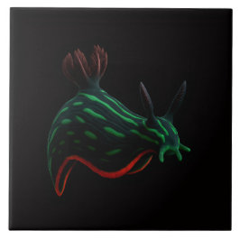 Black 4 Luxe Tile with Neon Green Sea Slug
