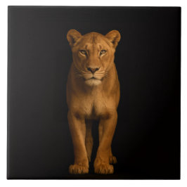 Black 4 Luxe Tile with Noble Lioness