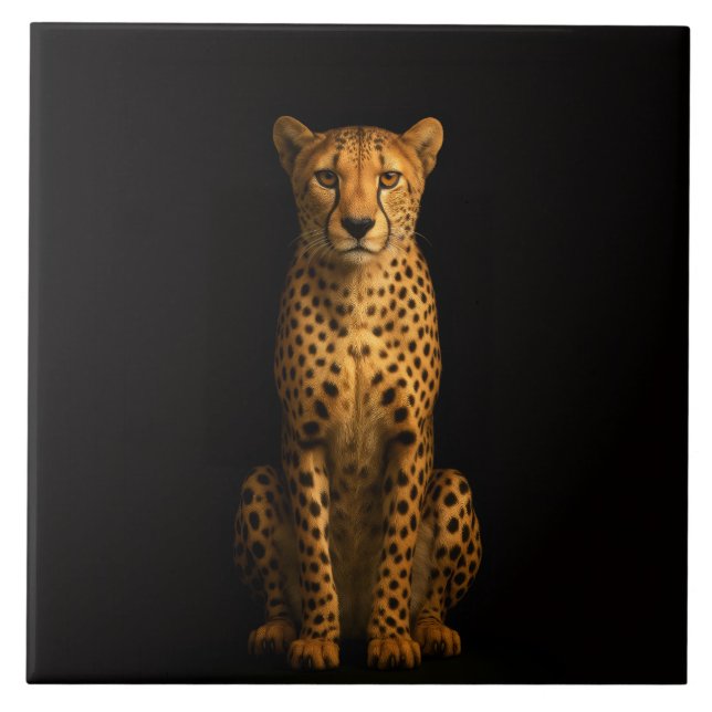 Black 4 Luxe Tile with Sleek Cheetah (Frente)