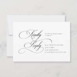 Black "A" Monogram Wedding RSVP Card