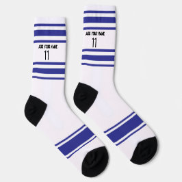 Black and blue & orange - Name Number Socks