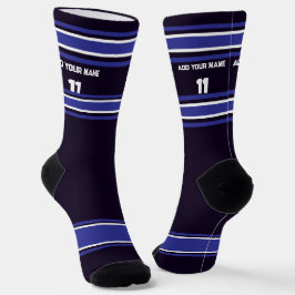 Black and Blue Sport Jersey - Name Number Socks