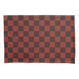Black and Deep red checkerboard pattern
