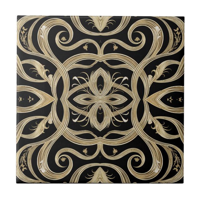 Black and Gold Art Deco Ornate Design (Frente)