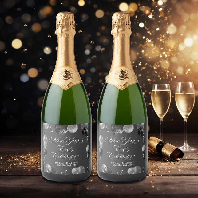 Black and Silver Glitter New Year's Eve Party  (Criador carregado)