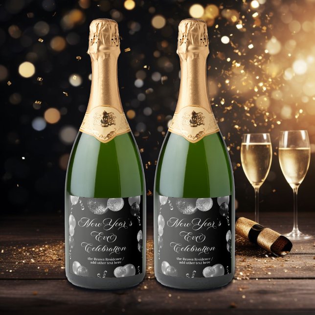 Black and Silver Glitter New Year's Eve Party  (Criador carregado)