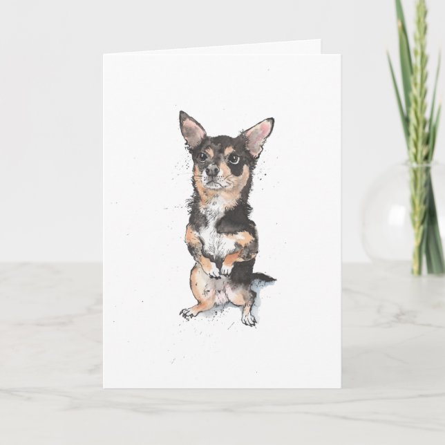 Black and Tan Chihuahua, Cartão de Aniversário de  (Frente)