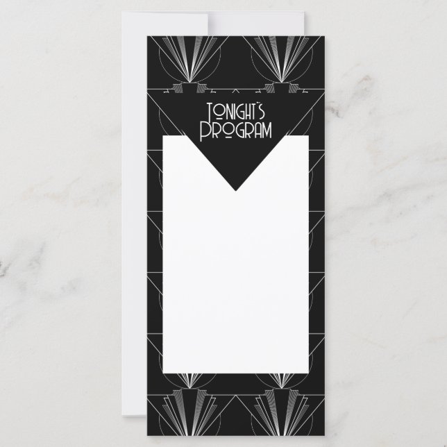 Black and White Art Deco Gatsby Program (Frente)