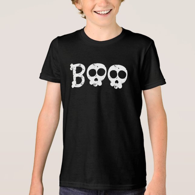 Black and White Bony Skull Boo (Frente)