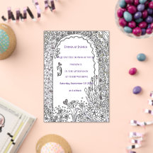 Black and White Floral Garden Door Wedding