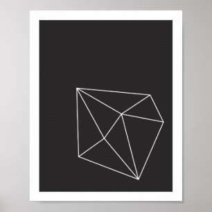 Black and White Geometric Shape Poster 1