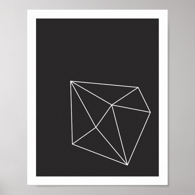 Black and White Geometric Shape Poster 1 (Frente)