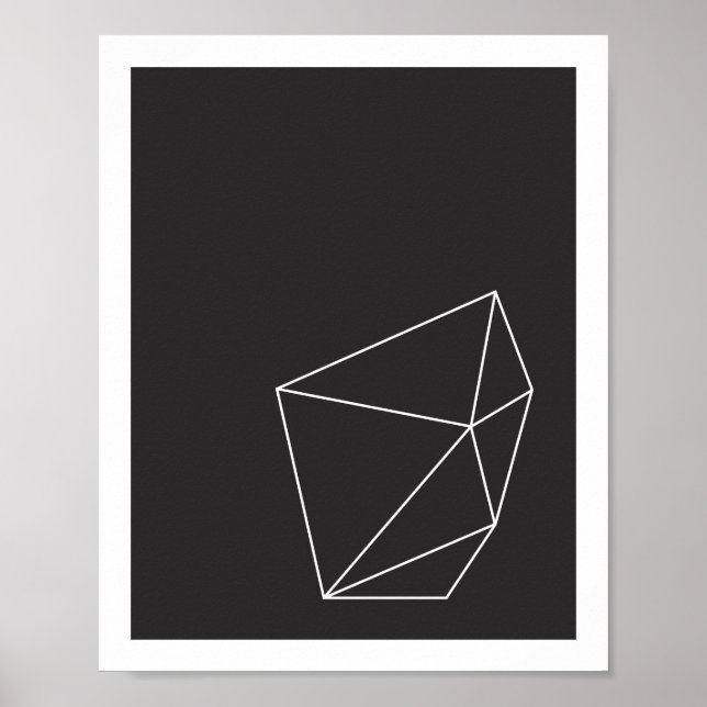 Black and White Geometric Shape Poster 2 (Frente)