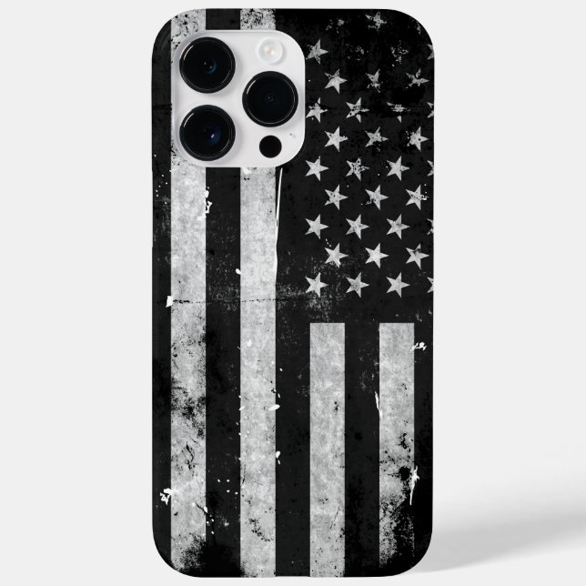 Black and White Grunge American Flag (Verso)