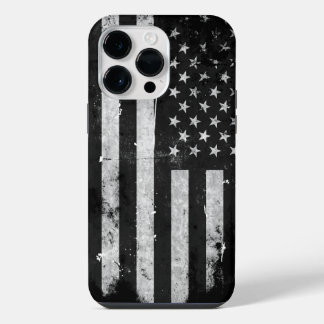 Black and White Grunge American Flag