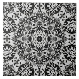 black and white intricate mandala pattern art
