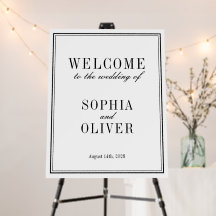Black and White Minimalist Wedding Welcome
