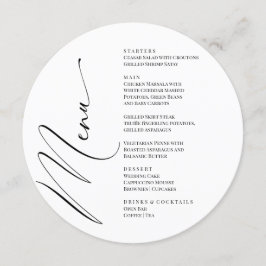 Black and White Modern Elegant Menu 