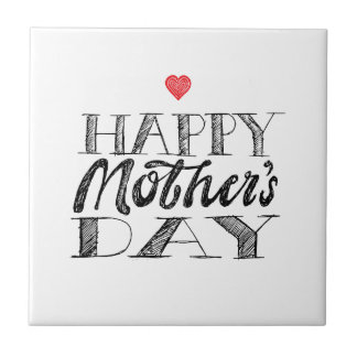 Black and White Mother's Day Lettering & Heart