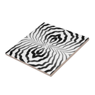 Black And White Ombré Hypnotic Wiggly Strips Art