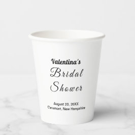 Black and White Typography Bridal Shower Paper Cup