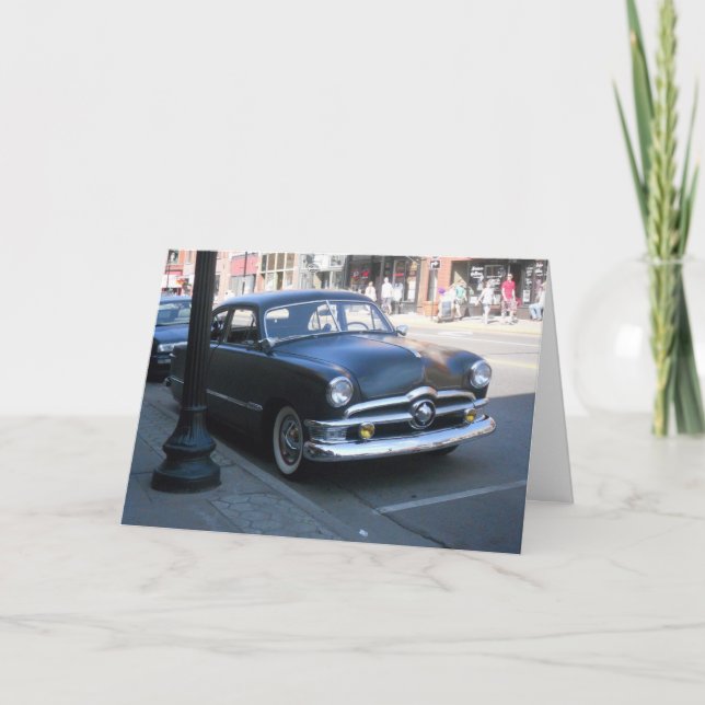 "Black Antique Stillwater Car" Cartão de Melhoras (Frente)