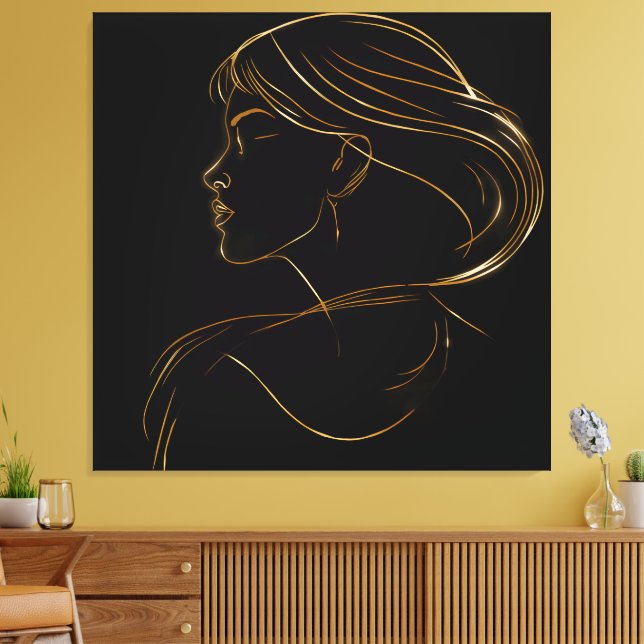 Black Background Modern Wall Art”Stretched Canvas  (Insitu(Sala de estar))