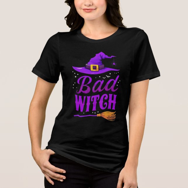 Black Bad Witch Crew Neck | Funny Witch Tee (Frente)