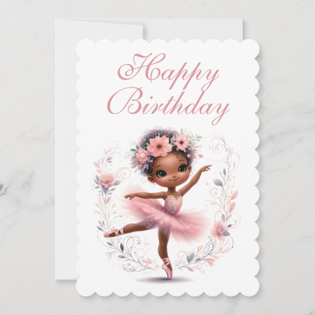 Black Ballerina Happy Birthday (Frente)