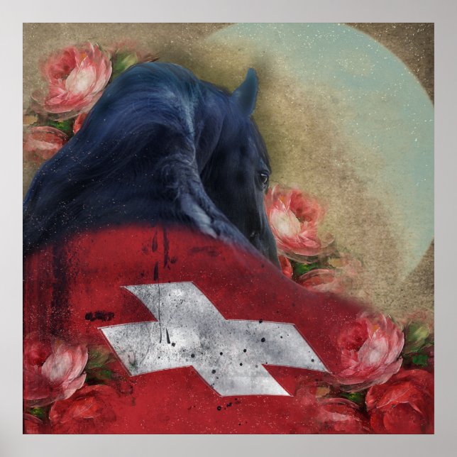 Black Beauty Friesian Horse - Poster (Frente)