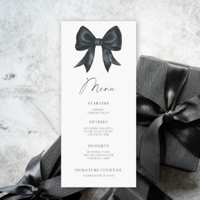Black Bow Bridal shower menu (Criador carregado)