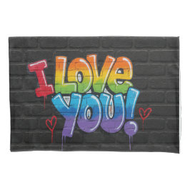 Black Brick Wall with Graffiti “I Love You!”