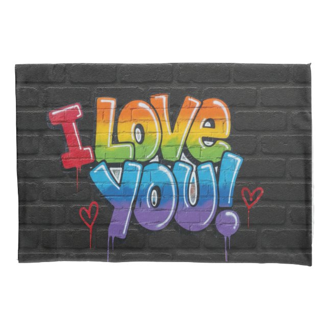 Black Brick Wall with Graffiti “I Love You!” (Frente)