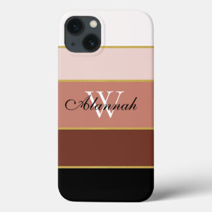 Black Brown Peach Cor-de-rosa-rosa com faixas de c