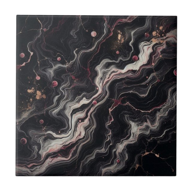 Black Burgundy Marble Stone para Elegante (Frente)
