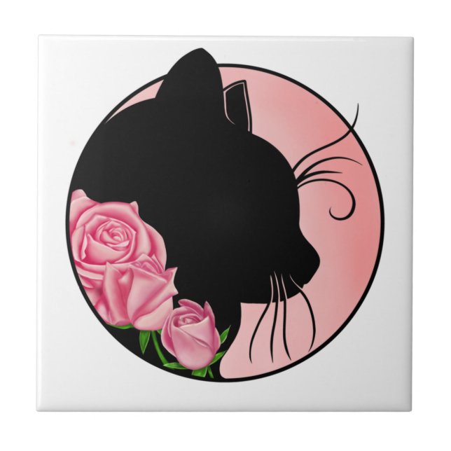 Black cat and roses (Frente)