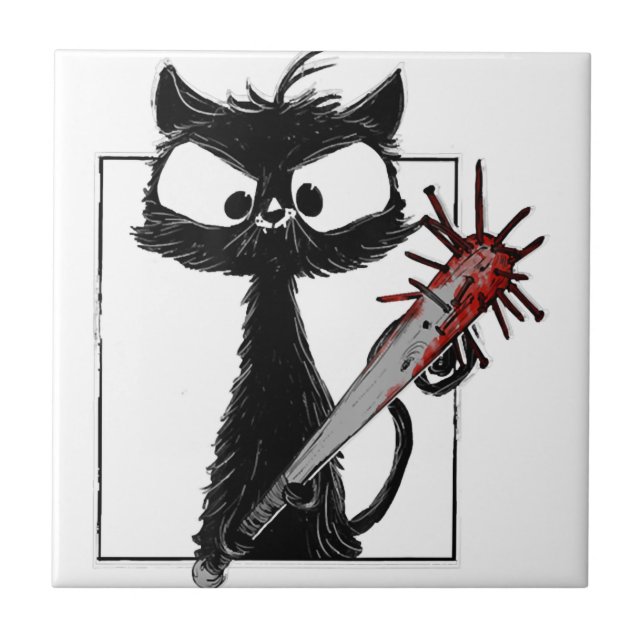Black Cat Baseball Horror Halloween (Frente)