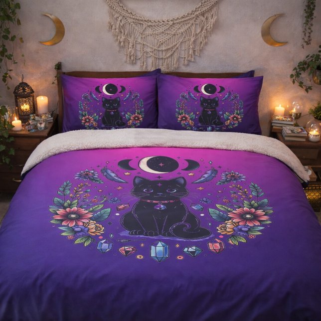 Black Cat Celestial Mystical Purple Pink (Criador carregado)