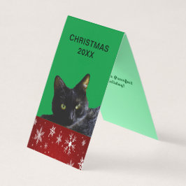 Black Cat Natal 20XX no Snowflakes Tent Card