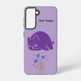 Black Cat Not Today Galaxy Case – Purple