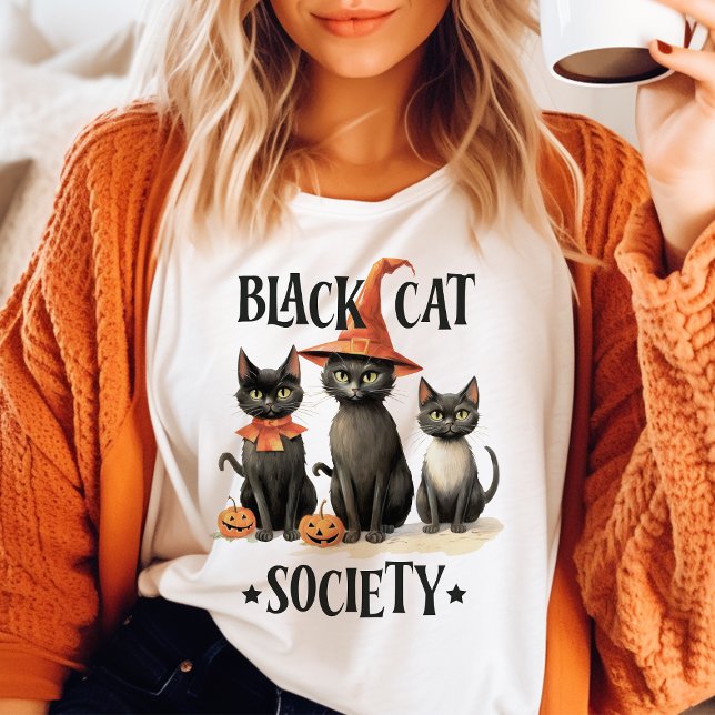 Black Cat Society Vintage Halloween (Criador carregado)