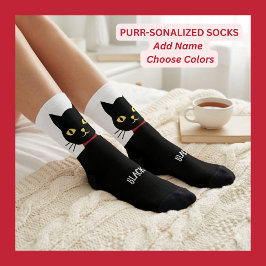 Black Cat Socks Gift for Cat Lovers