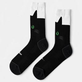 Black Cat Socks with Custom Name – Cute Gift
