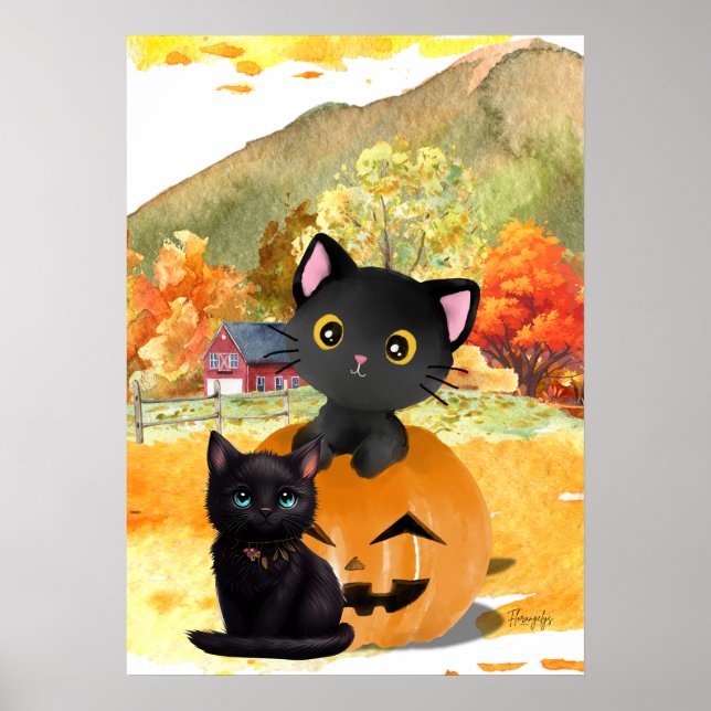 Black Cats “Mommy and Me” Wall Art Poster  (Frente)