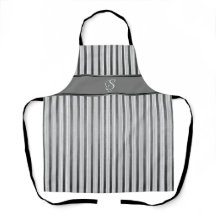 Black, Cinzas e White Stripes Apron