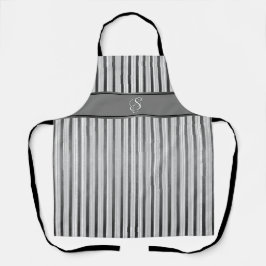 Black, Cinzas e White Stripes Apron