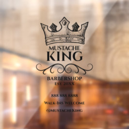 Black Crown King Mustache Barbershop